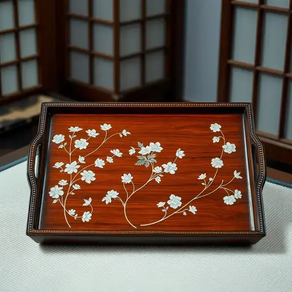 漆器の盆の修復